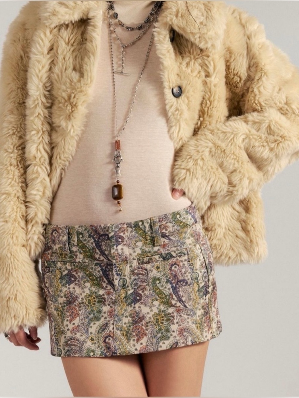 Free People We The Free Millie-Fleurs Micro Mini Skirt NWT